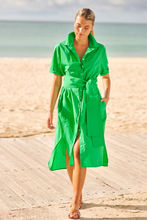 Load image into Gallery viewer, The Annie Short Sleeve Shirt Dress - Green