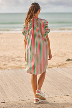 Load image into Gallery viewer, The Isla Short Sleeve Dress - Holiday Stripe