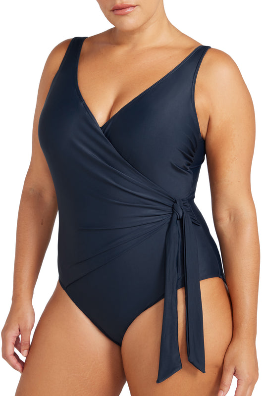 hues hayes d/dd underwire one piece navy