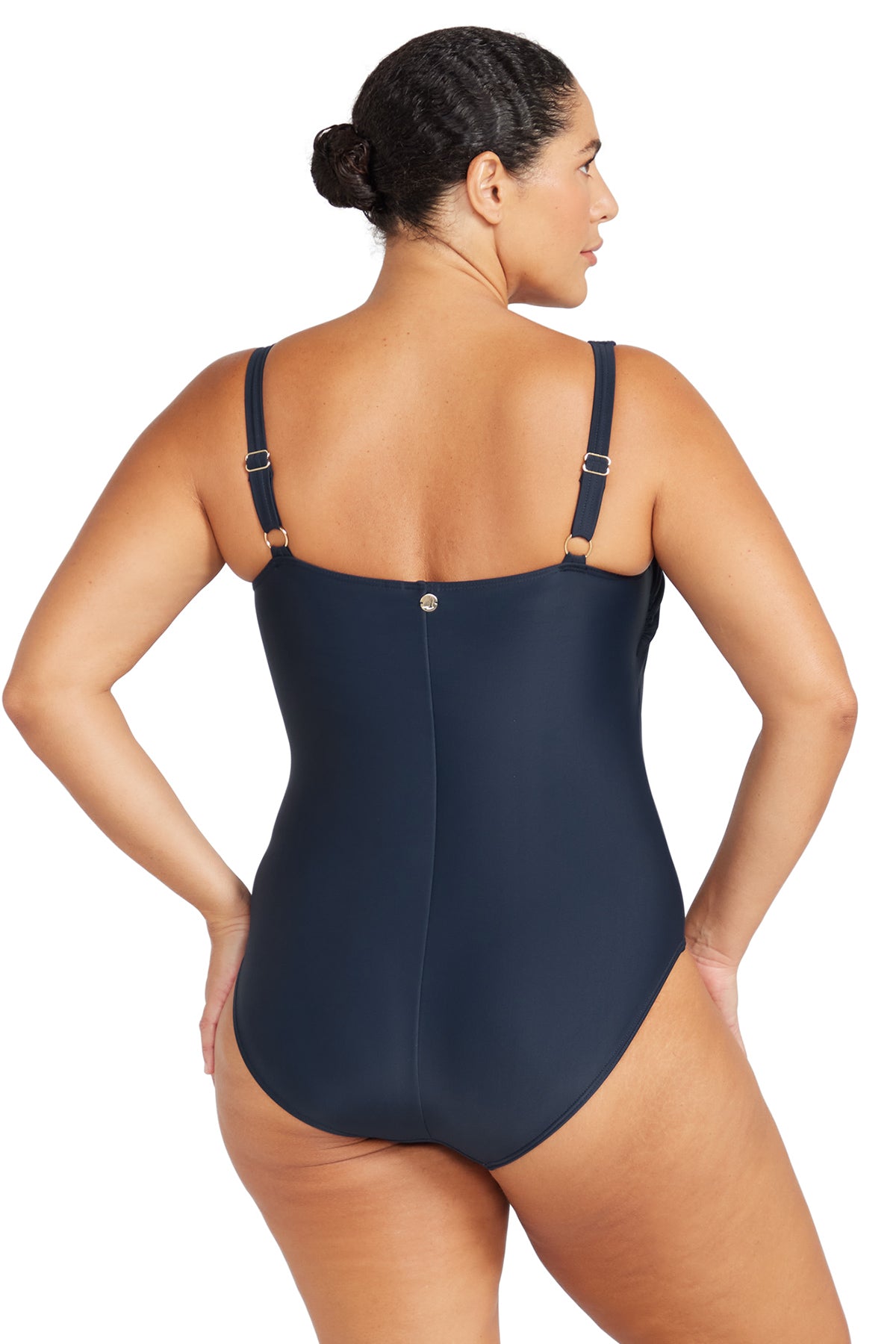 hues hayes d/dd underwire one piece navy
