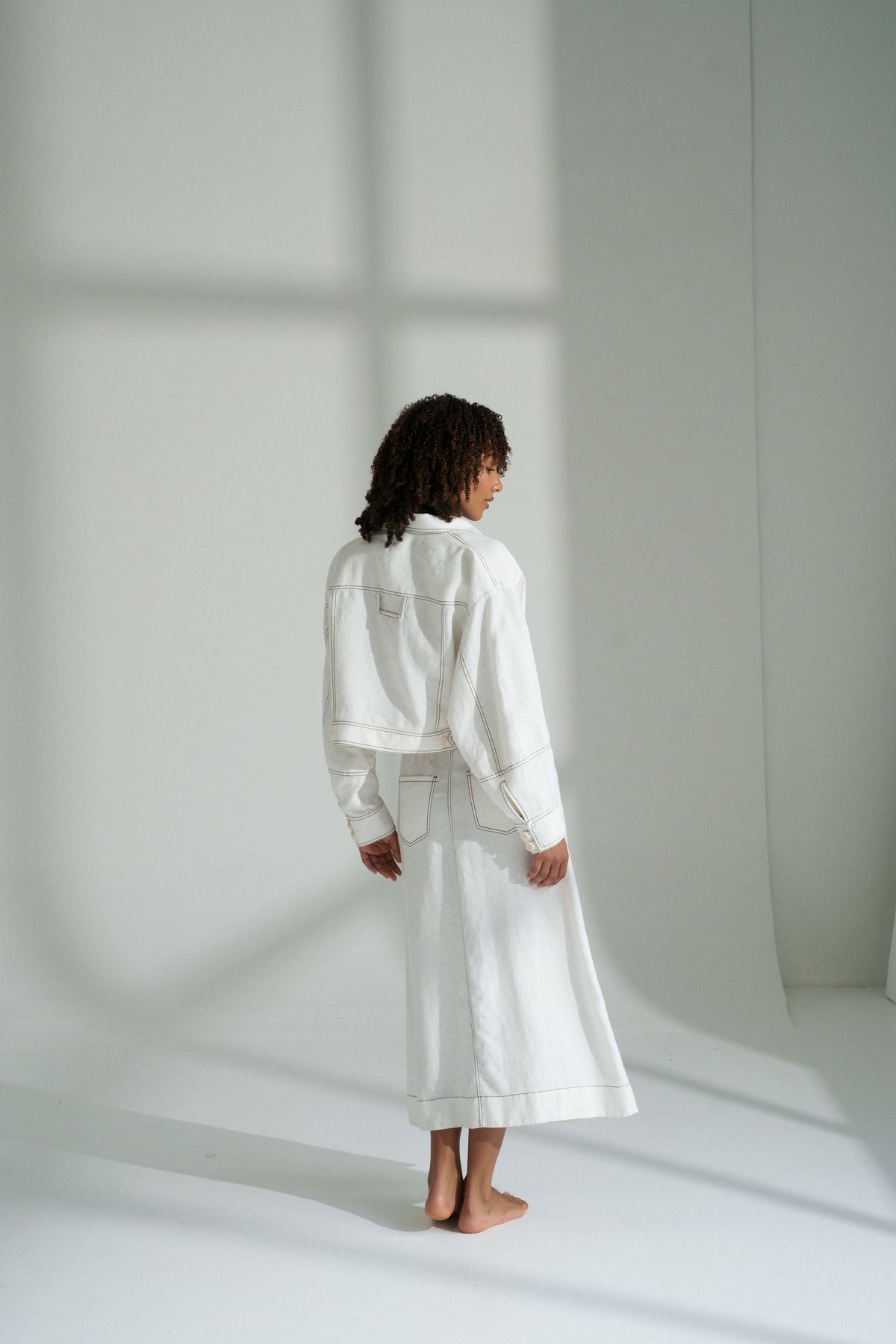 Wes Linen Jacket Ivory