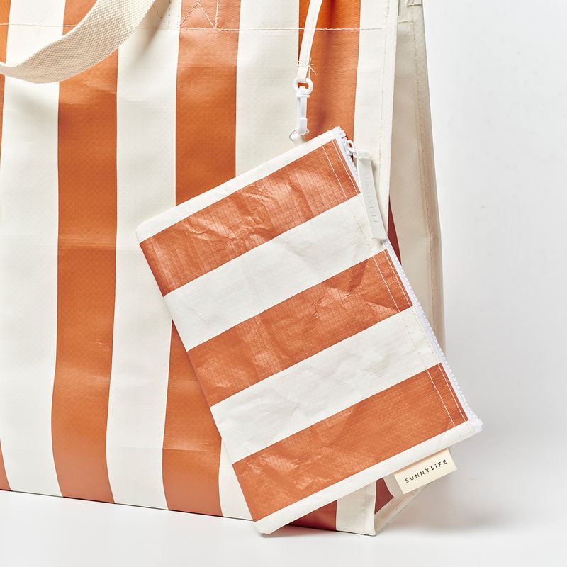 Carryall Beach Bag Tierra Clay Bold Stripe