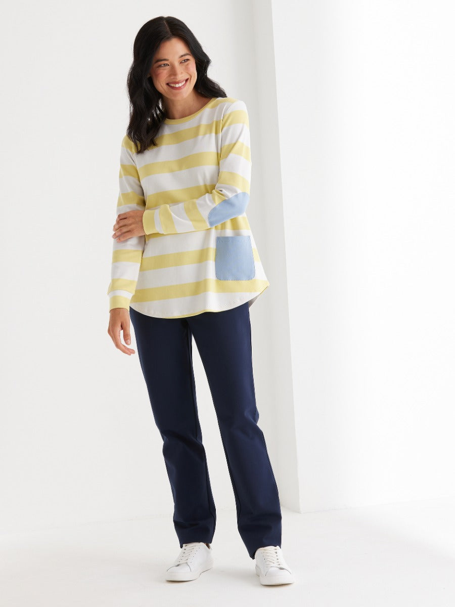 Long Sleeve Stripe Tee Butter