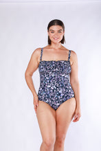 Load image into Gallery viewer, Shirred One Piece - Navy Floral