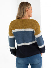 Load image into Gallery viewer, Marco Polo knitwear, Marco polo Clothing, Marco polo block stripe sweater in river stripe, Yamba boutique, Marco polo Yamba, One Country Mouse Yamba