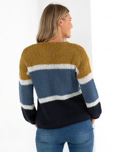 Marco Polo knitwear, Marco polo Clothing, Marco polo block stripe sweater in river stripe, Yamba boutique, Marco polo Yamba, One Country Mouse Yamba
