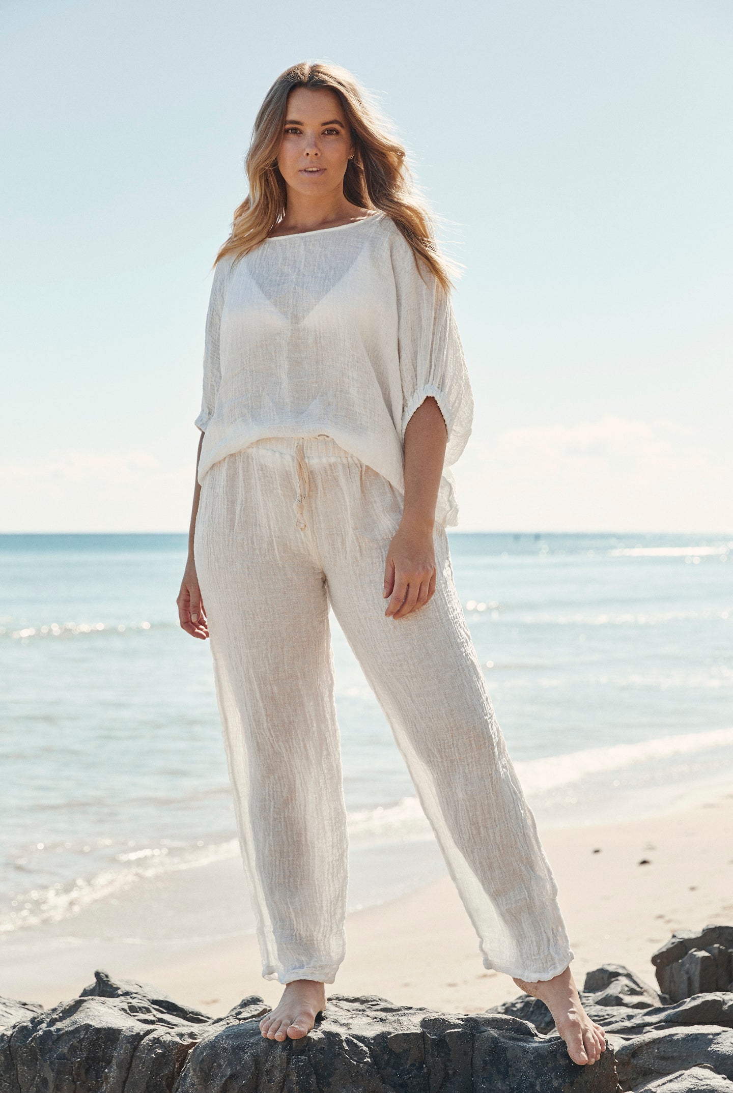 Linen Leisure Pant | Vanilla
