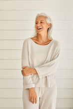 Load image into Gallery viewer, Retreat Cotton Twist Pullover - Silver x White