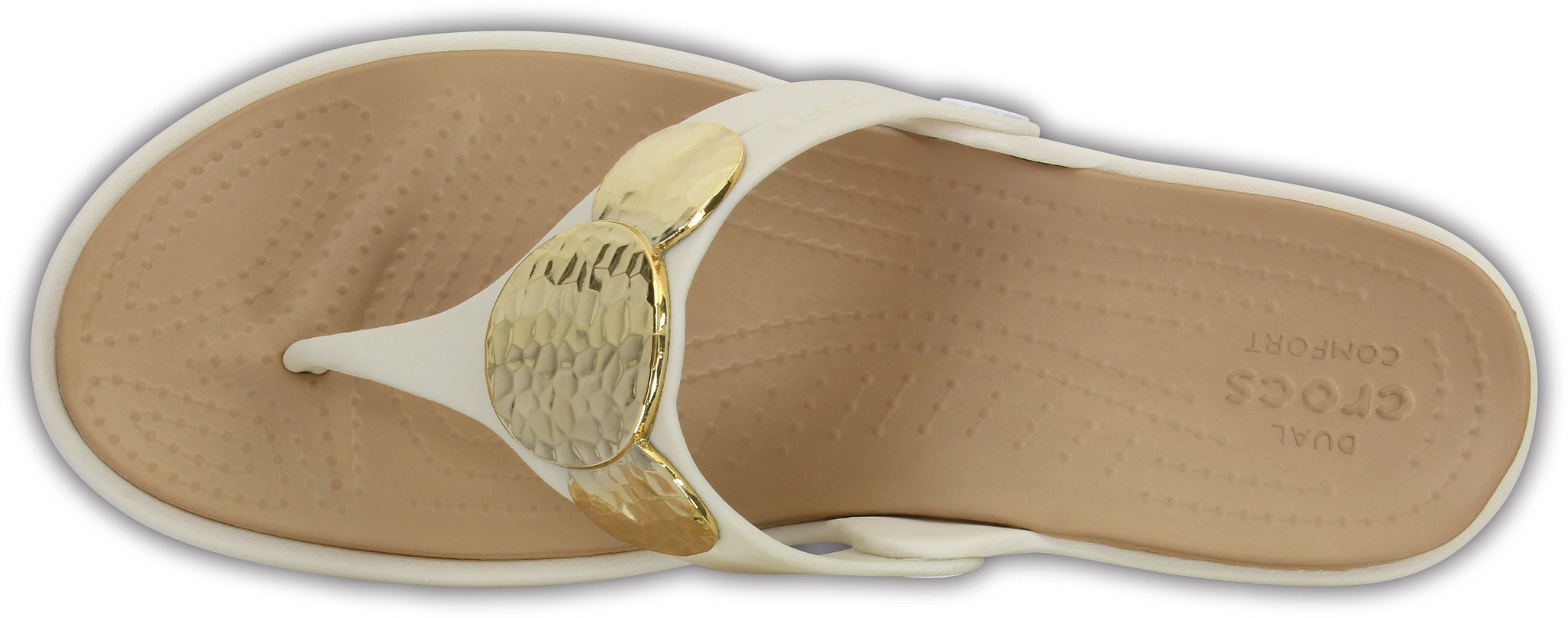 Sanrah Embellished Wedge Flip Oyster Gold One Country Mouse