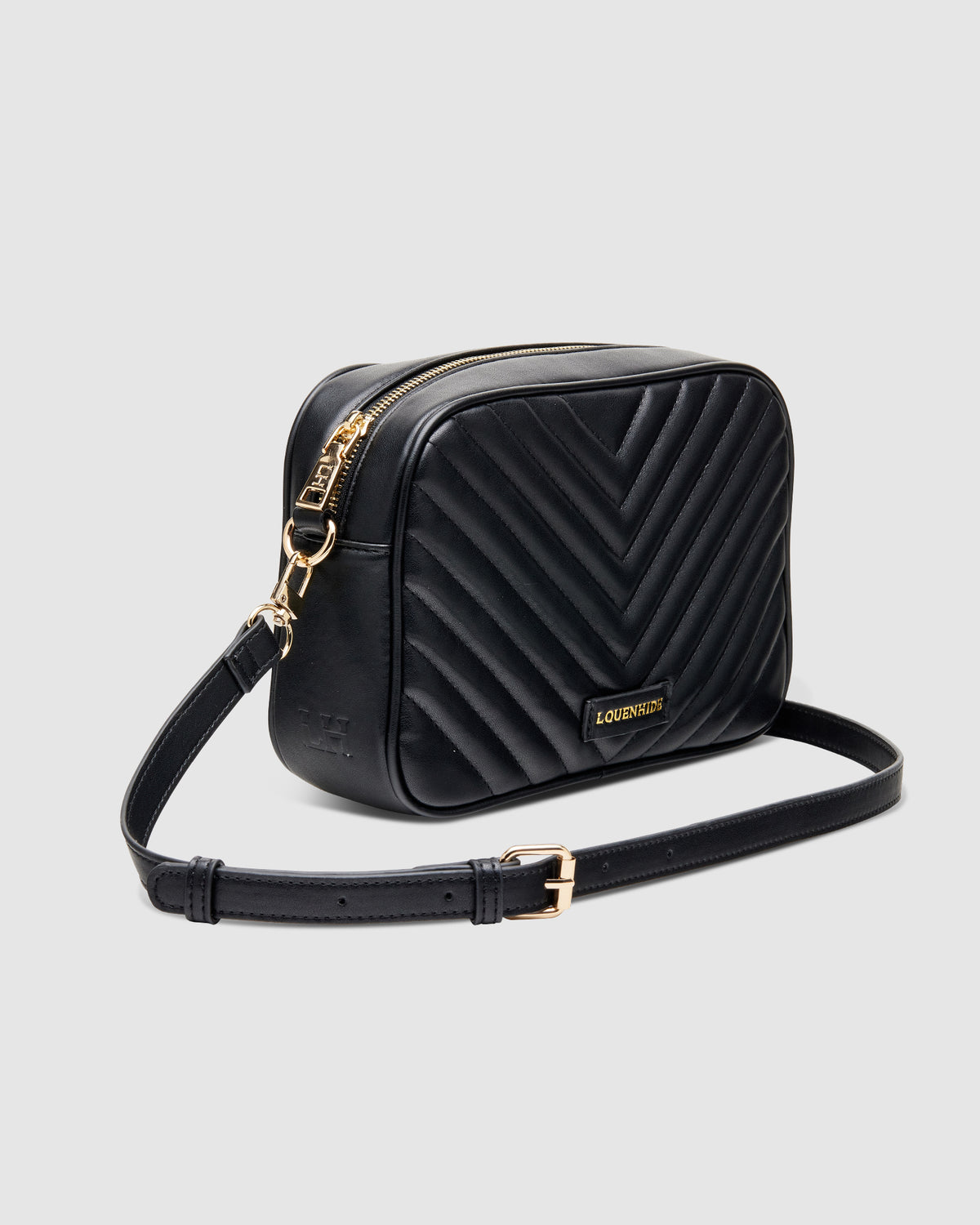 Anastasia Black Quilted Crossbody Bag