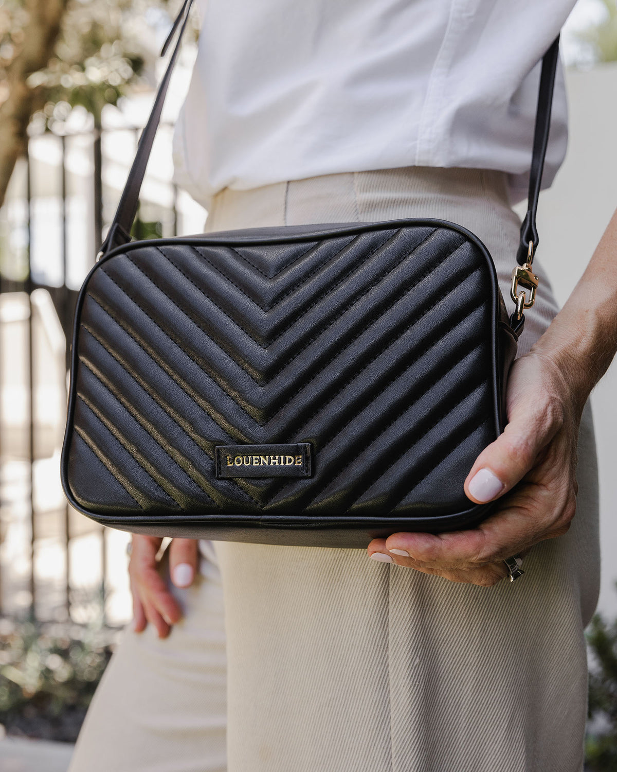 Anastasia Black Quilted Crossbody Bag
