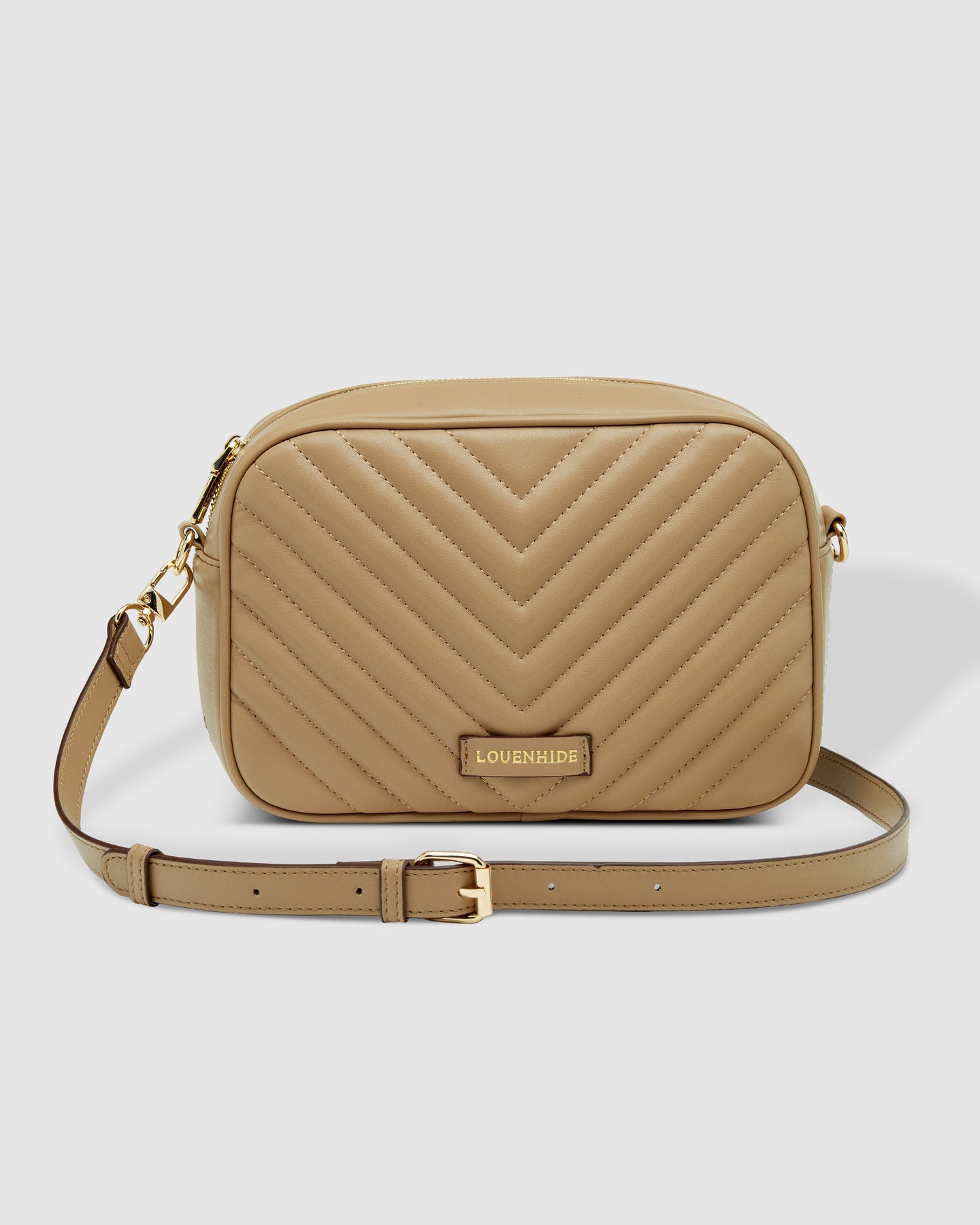 Anastasia Coffee Quilted Crossbody Bag