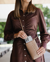 Load image into Gallery viewer, Vera Coffee Quilted Phone Crossbody Bag