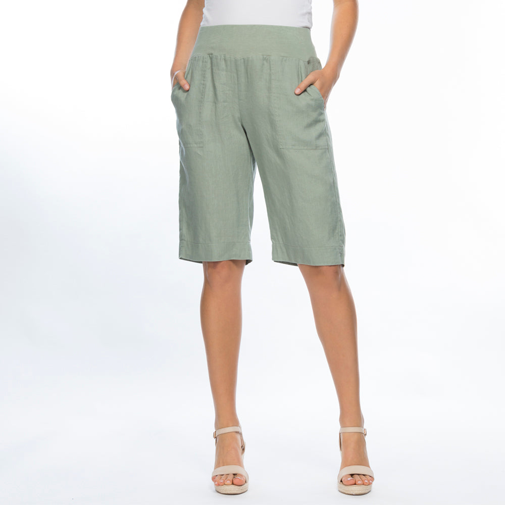 Gordon Smith Jersey waist Linen Pull On Short | White, Linen Short, Linen Clothing, One Country Mouse Yamba