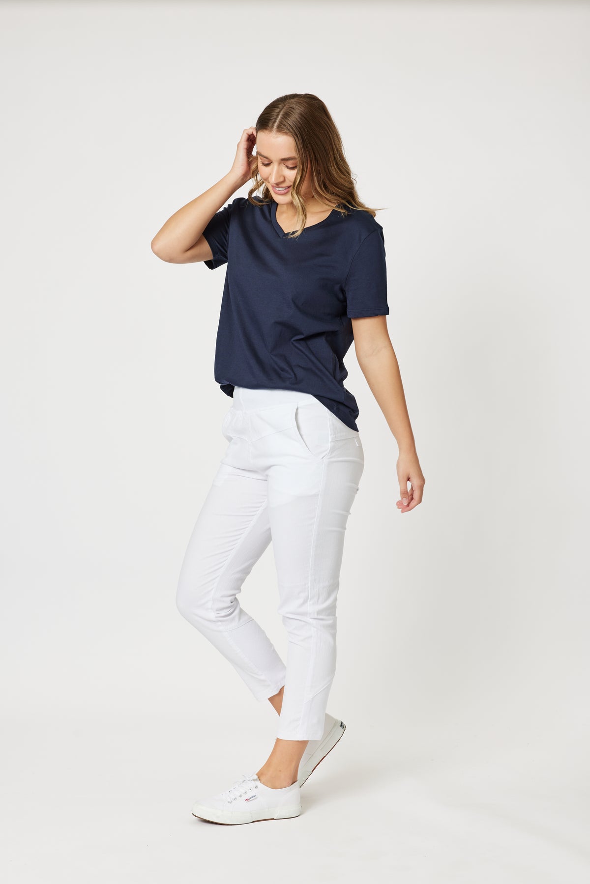 V Neck Tee Navy
