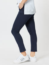 Load image into Gallery viewer, Tie Front Gathered Jean Navy