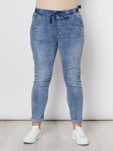 Load image into Gallery viewer, Tie Front Gathered Jean Denim