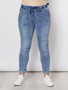 Tie Front Gathered Jean Denim