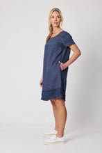 Load image into Gallery viewer, Ruffle Hem Linen Dress - Marine