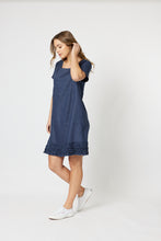 Load image into Gallery viewer, Ruffle Hem Linen Dress - Marine