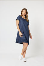 Load image into Gallery viewer, Ruffle Hem Linen Dress - Marine