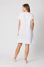 Load image into Gallery viewer, Ruffle Hem Linen Dress - White