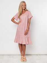 Load image into Gallery viewer, Linen Flare Dress | Rose