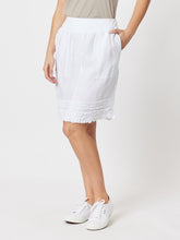 Load image into Gallery viewer, Ruffle Hem Linen Skirt - White