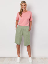 Load image into Gallery viewer, Ribbed Waist Linen Short - Thyme