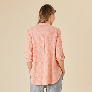 Hammock and Vine Capri Textured Linen Shirt | Orange One Country Mouse Yamba