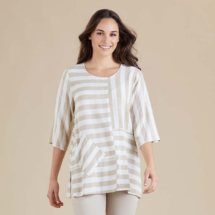 Gordon Smith Clothing Butcher Stripe Multi Panel Top One Country Mouse Yamba