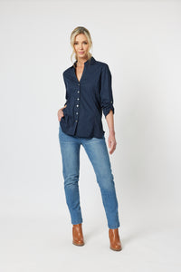 Emma Rib Detail Shirt Midnight