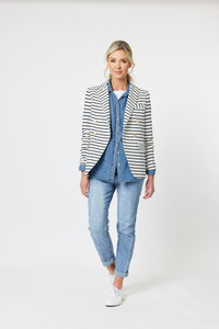 Stripe Blazer Navy