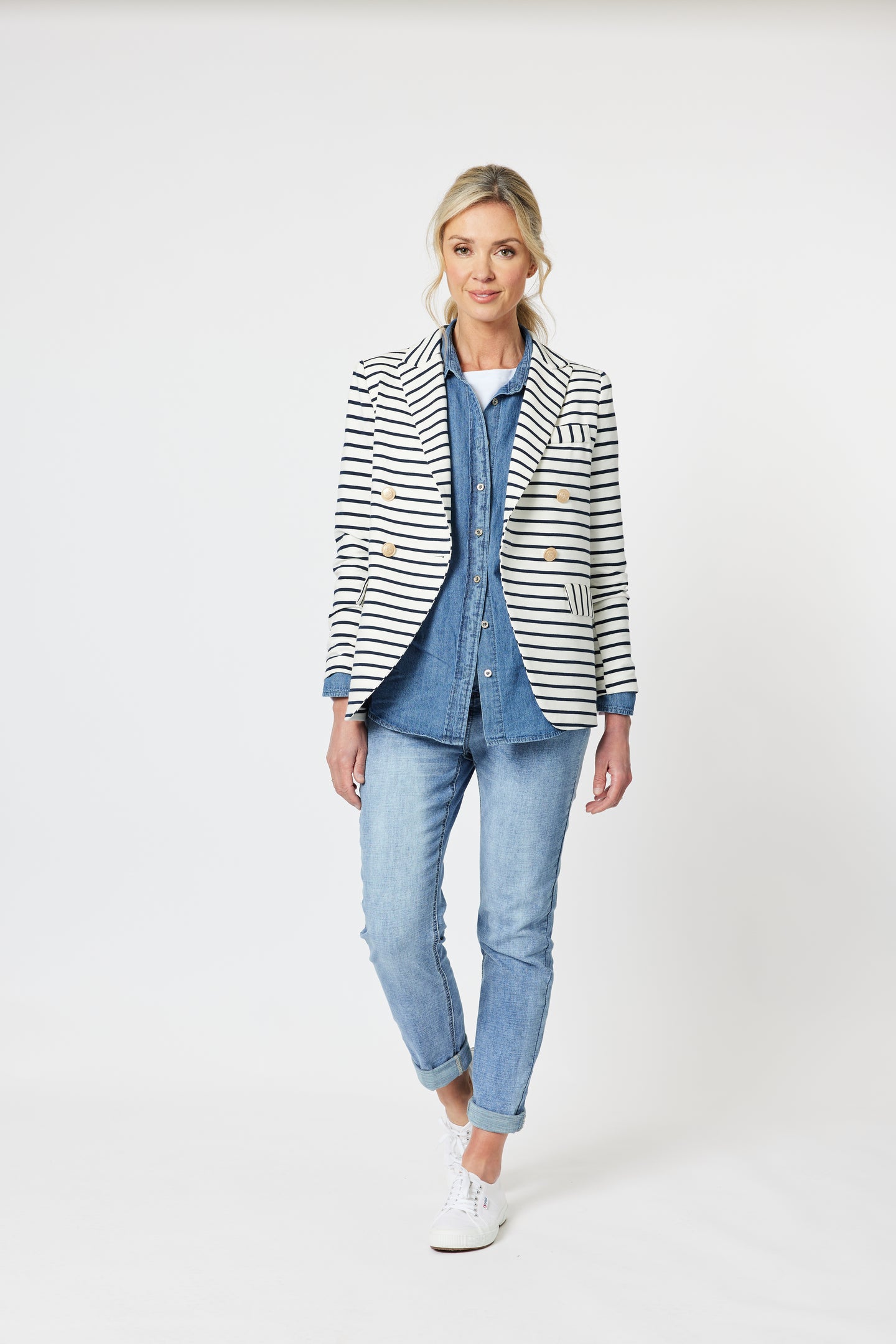 Stripe Blazer Navy