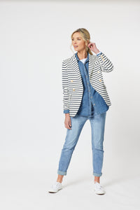 Stripe Blazer Navy