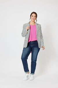 Stripe Blazer Navy