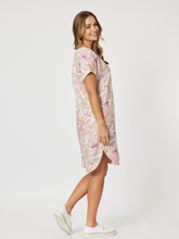 Load image into Gallery viewer, Palm Print Linen Dress - Natural