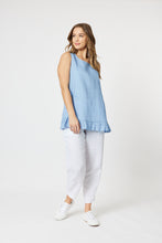 Load image into Gallery viewer, Ruffle Hem Tank - Denim