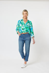 Monet Print Shirt Cornflower