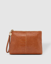 Load image into Gallery viewer, Gracie Croc Cognac Clutch
