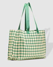 Load image into Gallery viewer, Simpson Green Cream Beach Bag