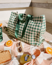 Load image into Gallery viewer, Simpson Green Cream Beach Bag