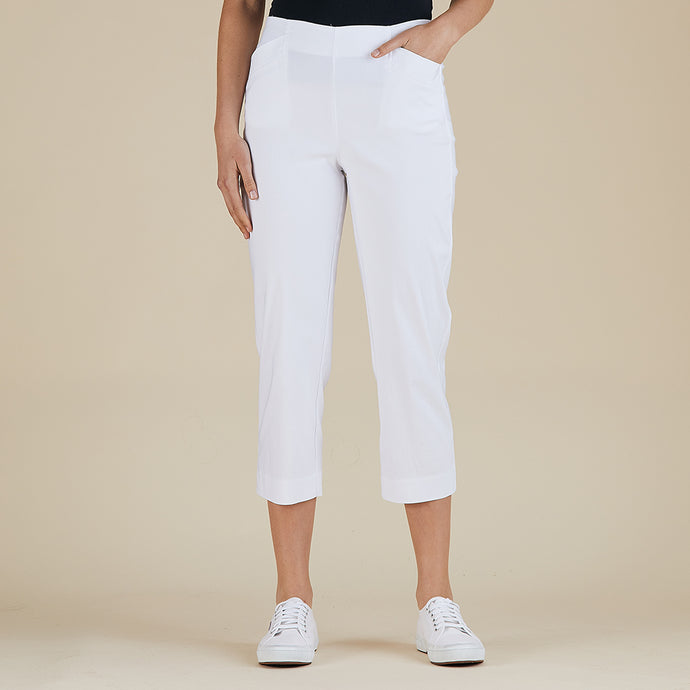 Threadz Flat Waist Bengaline Pant - White