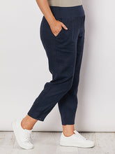 Load image into Gallery viewer, Jersey Waist Linen Pant - Midnight