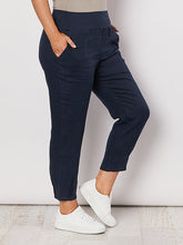Load image into Gallery viewer, Jersey Waist Linen Pant - Midnight