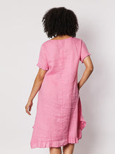 Load image into Gallery viewer, Gordon Smith Frilled Hem Linen Dress - Hibiscus
