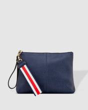 Load image into Gallery viewer, Molly Navy Stripe Strap Clutch
