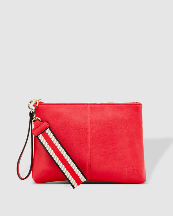 Molly Raspberry Stripe Strap Clutch