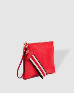 Molly Raspberry Stripe Strap Clutch