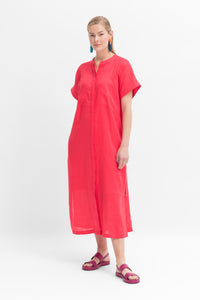 Mies Shirt Dress - Coral Pink